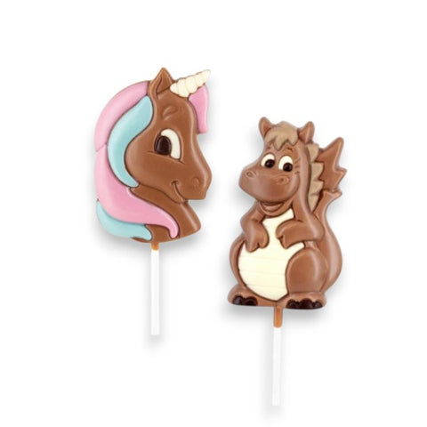 Sucette chocolat au lait licorne dragon - 25g