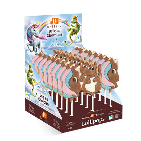 Sucette chocolat au lait licorne dragon - 25g