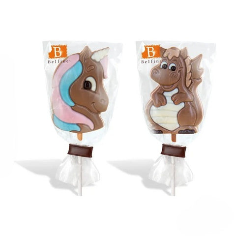 Sucette chocolat au lait licorne dragon - 25g