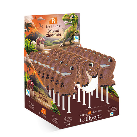 Sucette chocolat au lait dinosaure - 25g