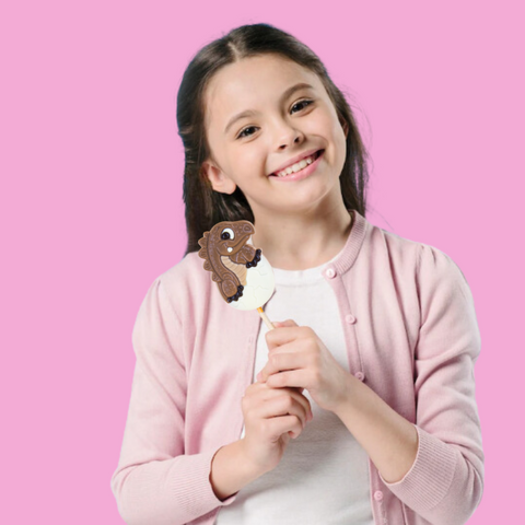 Sucette chocolat au lait dinosaure - 25g