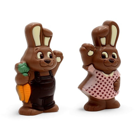 Assortiment moulages chocolat Lapin couple Pâques - 75g