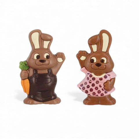 Assortiment moulages chocolat Lapin couple Pâques - 75g