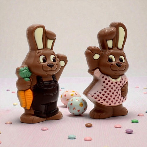 Assortiment moulages chocolat Lapin couple Pâques - 75g