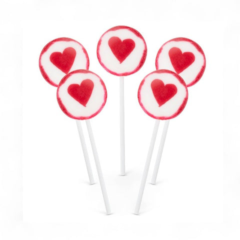 Petites sucettes rock décor "coeur" - 10g