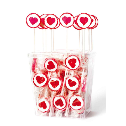 Petites sucettes rock décor "coeur" - 10g
