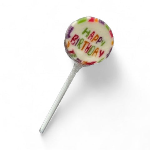 Petites sucettes rock décor "happy birthday" - 10g