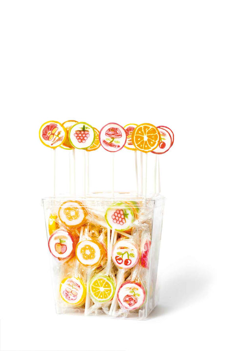 Petites sucettes rock décor "fleurs/fruits" - 10g
