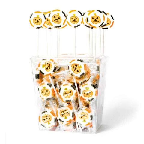 Petites sucettes rock décor citrouille halloween - 10g