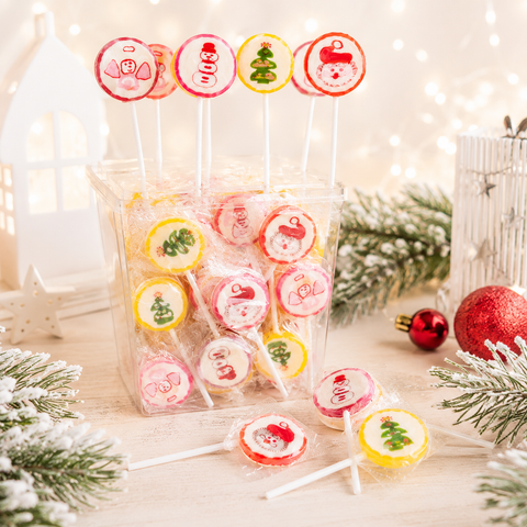 Petites sucettes rock motifs de noël - 10g