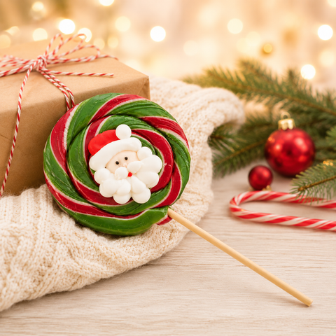 Confiserie traditionnelle sucette ronde noël - 65g