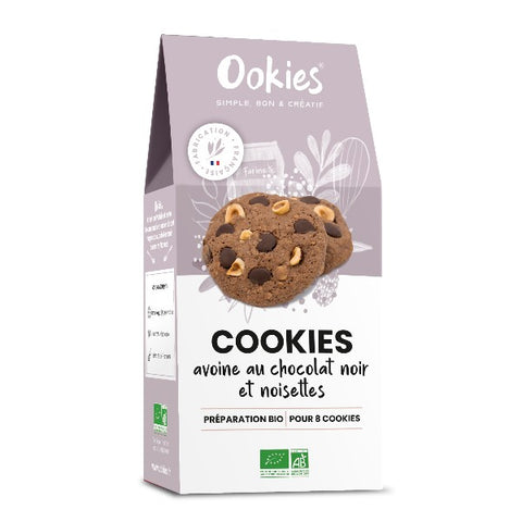 Préparation gâteau bio - cookies avoine choco noir/noisettes - 320g