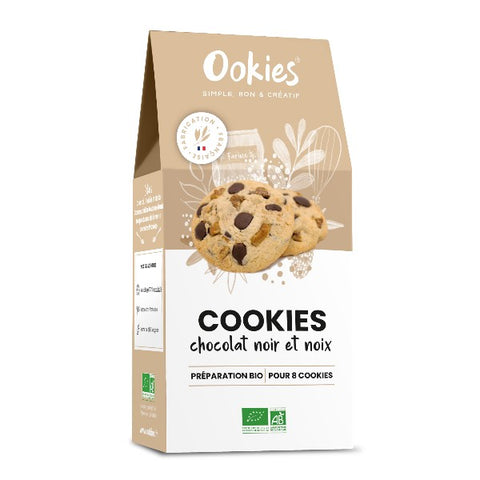 Préparation gâteau bio- cookies chocolat noir et noix - 325g