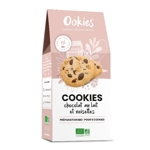 Préparation gâteau bio- cookies chocolat au lait et noisettes - 325g