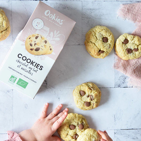 Préparation gâteau bio- cookies chocolat au lait et noisettes - 325g