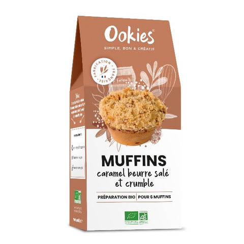 Préparation gâteau bio- muffins caramel beurre salé et crumble - 350g