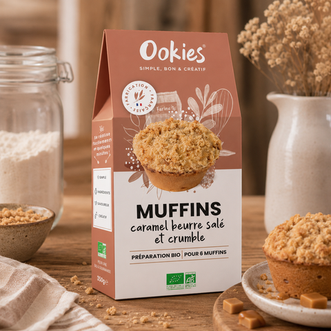Préparation muffins caramel beurre salé et crumble - 350g