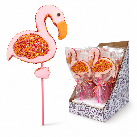 Brochette de guimauve "flamant rose" - 40g