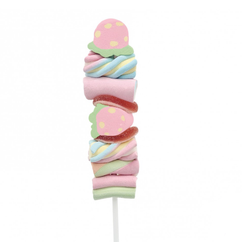 Brochette de guimauve "fraise" - 40g