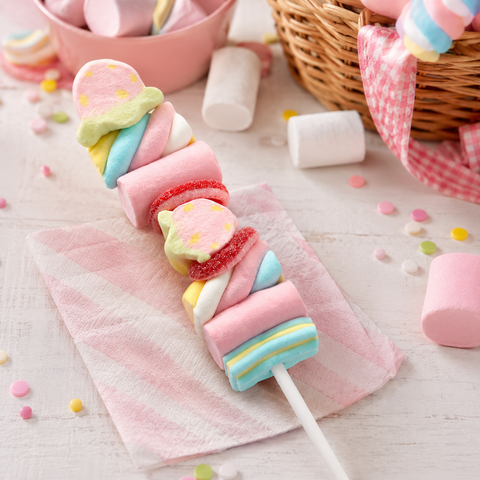 Brochette de guimauve "fraise" - 40g