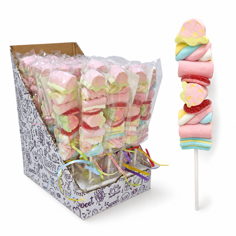 Brochette de guimauve "fraise" - 40g
