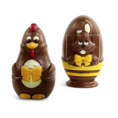 Moulage en chocolat Poule et Oeuf Lapin - 55g