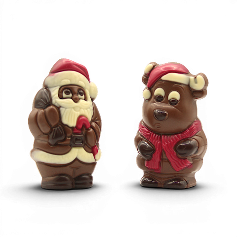 Moulage chocolat père noël élan - 55g