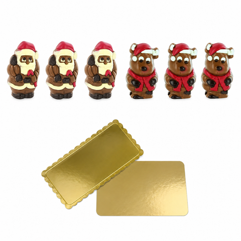 Moulage chocolat père noël élan - 55g