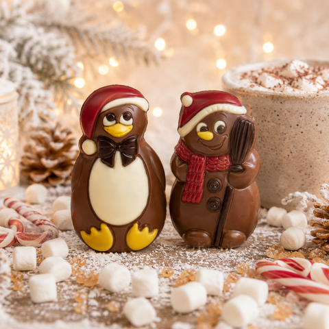 Moulage chocolat bonhomme de neige pingouin - 55g