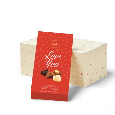 Assortiment étuis de chocolats pralinés - 100g