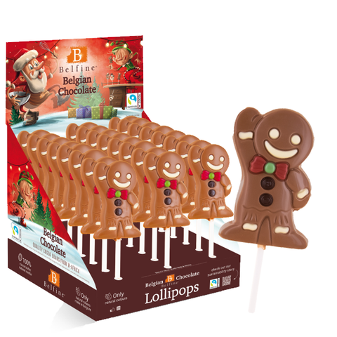 Lollipops chocolat au lait bonhomme pain d'épices - 25g