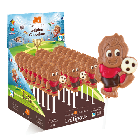 Sucette chocolat au lait footballeur - 25g