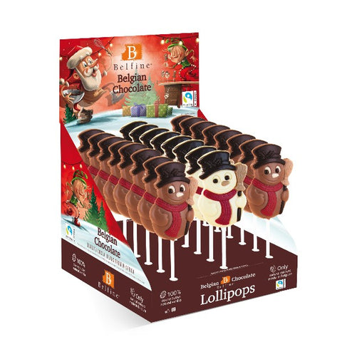 Lollipops chocolat au lait bonhomme de neige - 25g