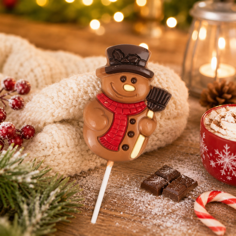 Lollipops chocolat au lait bonhomme de neige - 25g