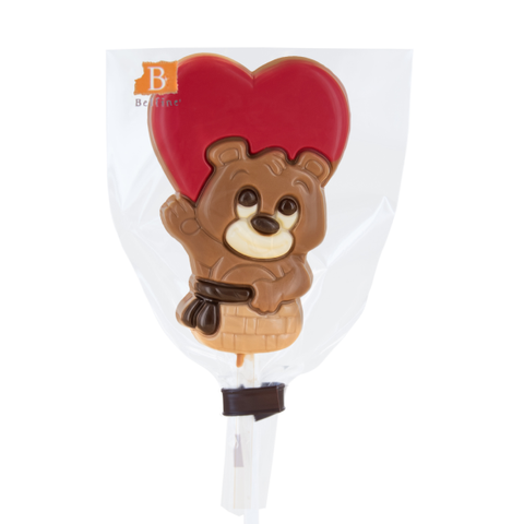 Sucette chocolat au lait ourson amour - 25g