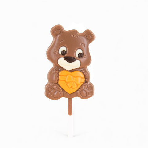 Sucette chocolat au lait ourson coeur - 25g