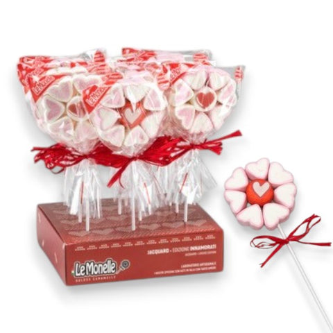 Brochette de guimauve fleur coeur - 50g