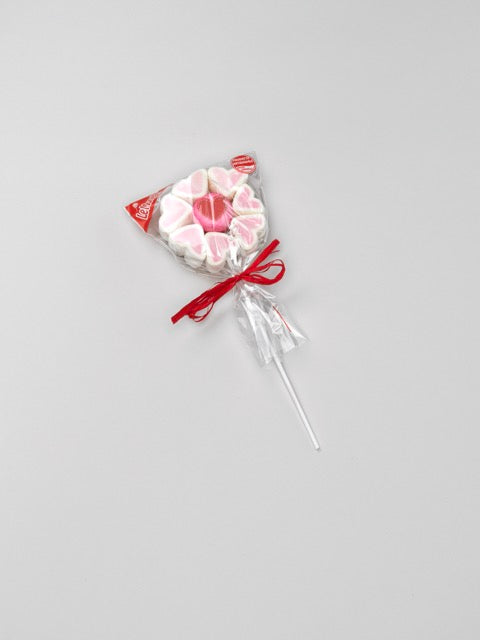 Brochette de guimauve fleur coeur - 50g