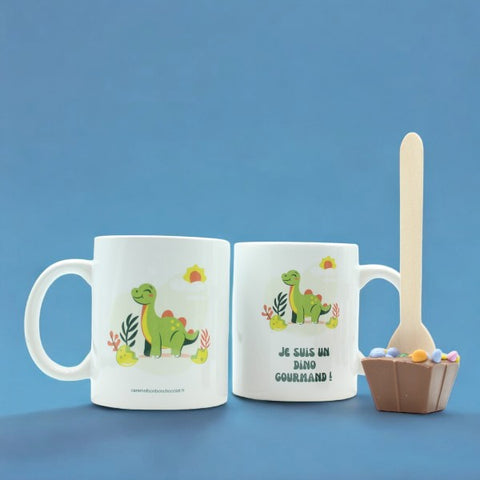 Mug dino avec cuillère à chocolat chaud - 45g