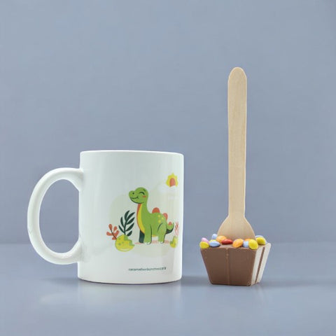 Mug dino avec cuillère à chocolat chaud - 45g