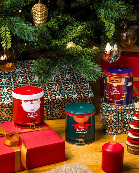 Boite métal noël christmas team truffes fantaisie - 250g