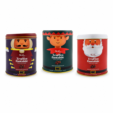 Boite métal noël christmas team truffes fantaisie - 250g