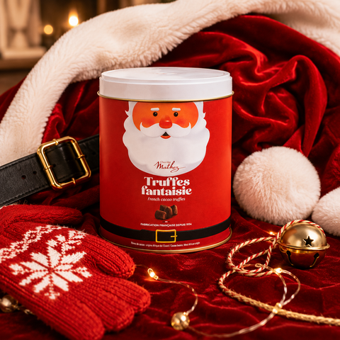 Boite métal noël christmas team truffes fantaisie - 250g
