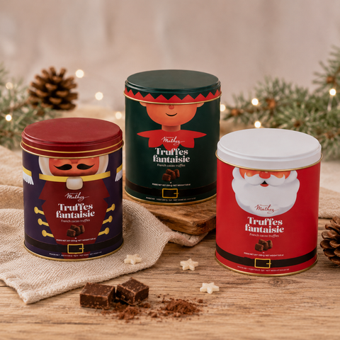 Boite métal noël christmas team truffes fantaisie - 250g