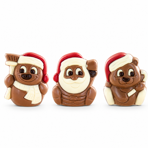 Moulage ourson, père noël, bonhomme de neige - 25g