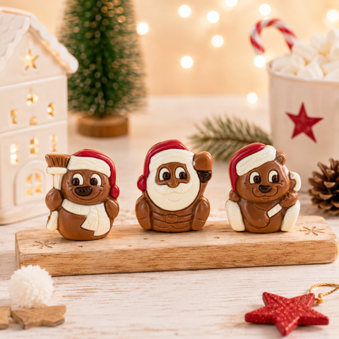 Moulage ourson, père noël, bonhomme de neige - 25g
