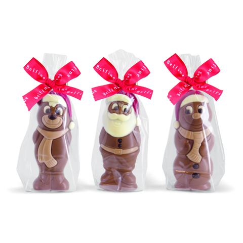 Moulage chocolat ourson, père noël, bonhomme de neige - 55g