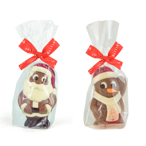 Moulage chocolat père noël et bonhomme de neige - 75g