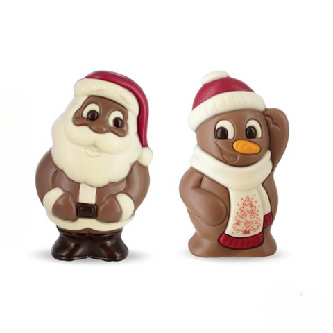 Moulage chocolat père noël et bonhomme de neige - 75g