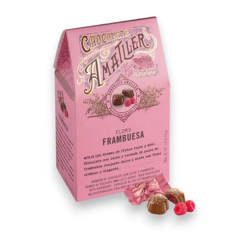 Étui flowpack pralinés chocolat lait framboise - 72g